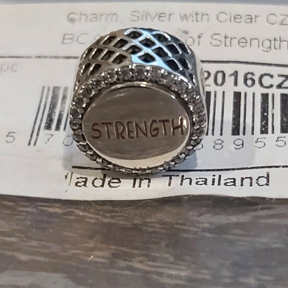 Authentic PANDORA *RETIRED* Double-Sided Ribbon of Strength Charm ENG792016CZ_29 - Picture 3 of 8